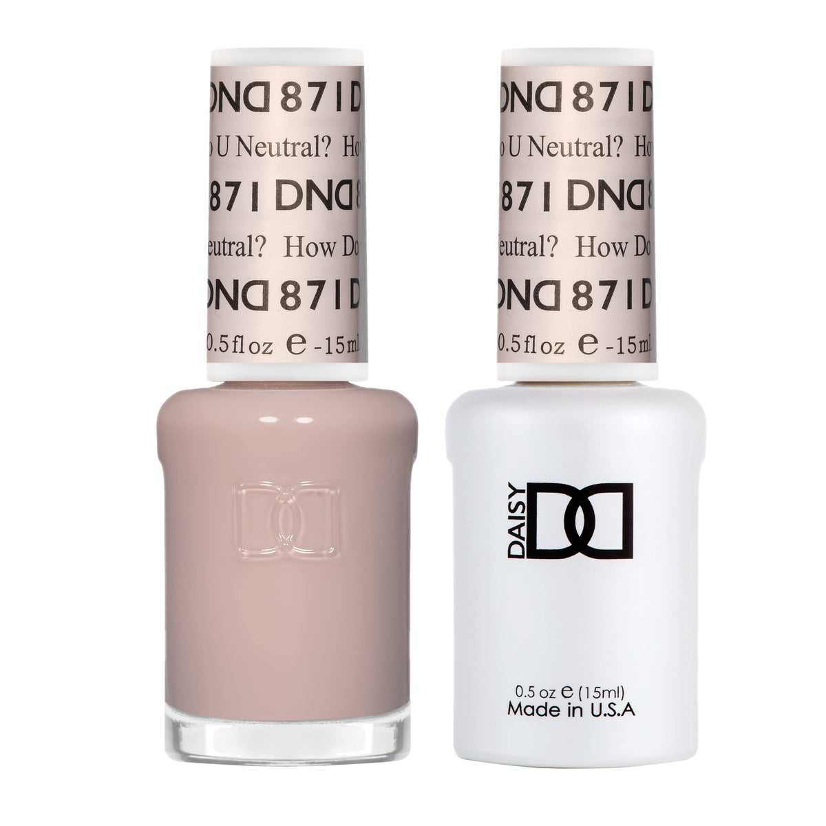 Esmalte gel Daisy DND How Do U Neutral en botella, acabado suave y duradero