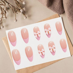 DAJIJIYOU bow-design nails with decorative details for events