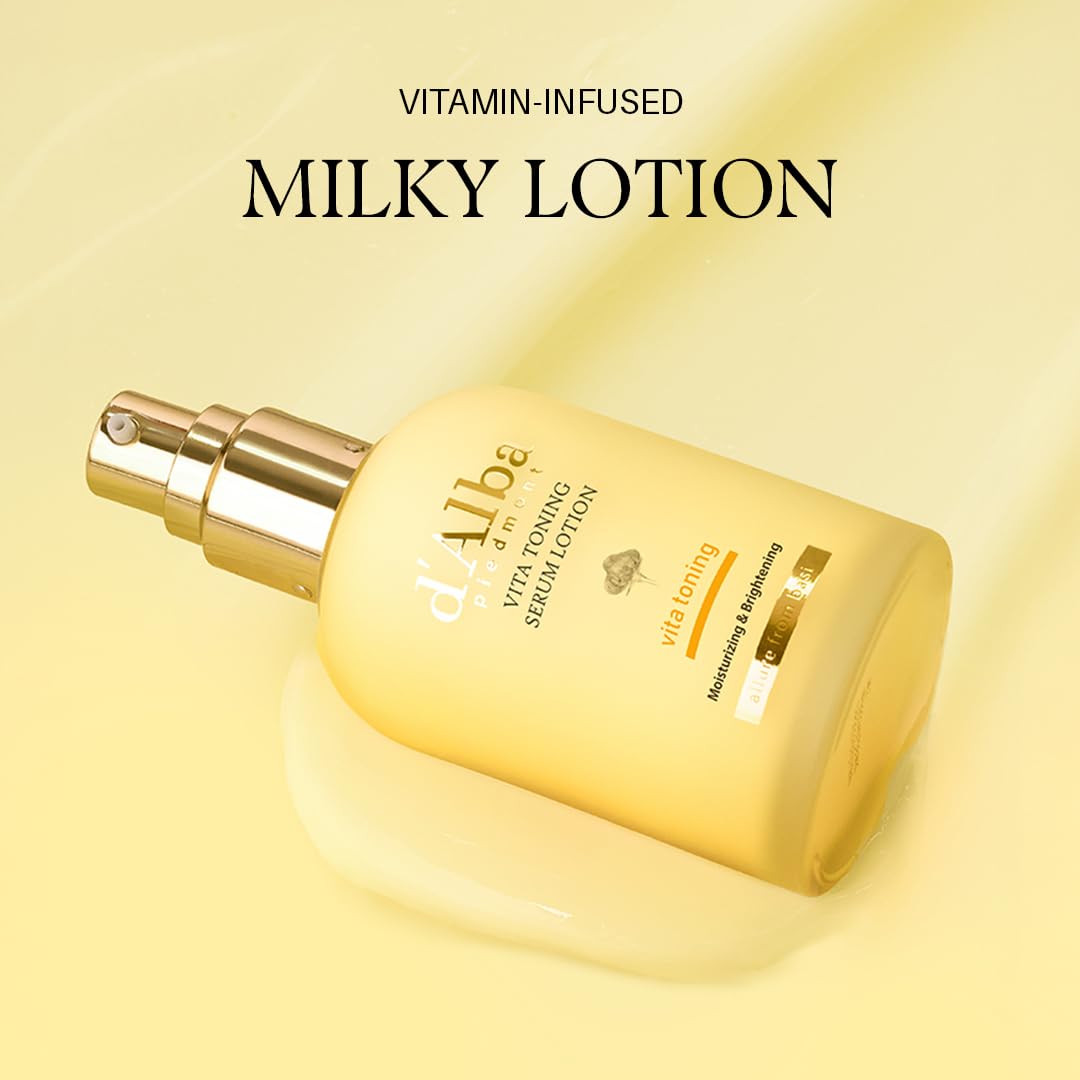 d'alba Piedmont milky texture close-up highlighting lightweight daily moisturizer.