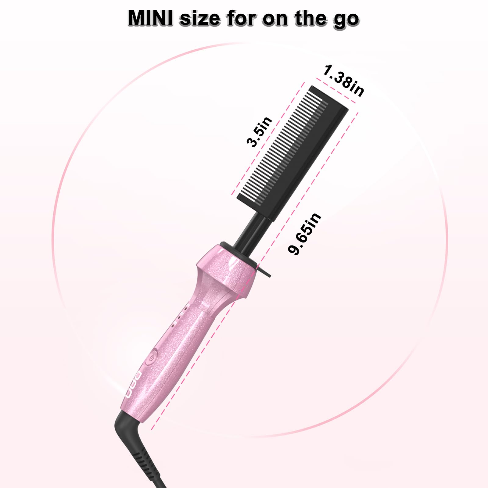 DAN Technology Dan 500℉ hot comb pink compact design for travel