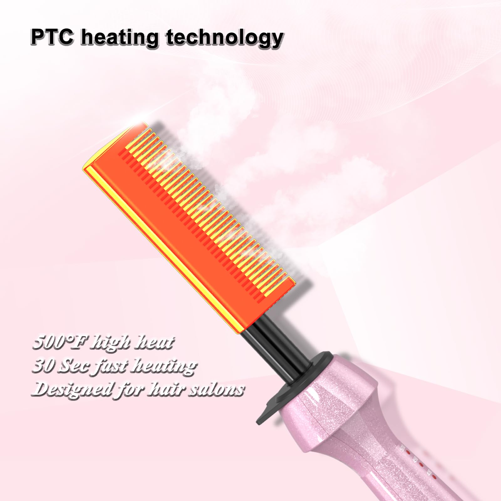 DAN Technology Dan 500℉ hot comb pink wig styling for fast results