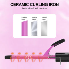 DAN Technology curling wand with anti-scald cool tip for safe use