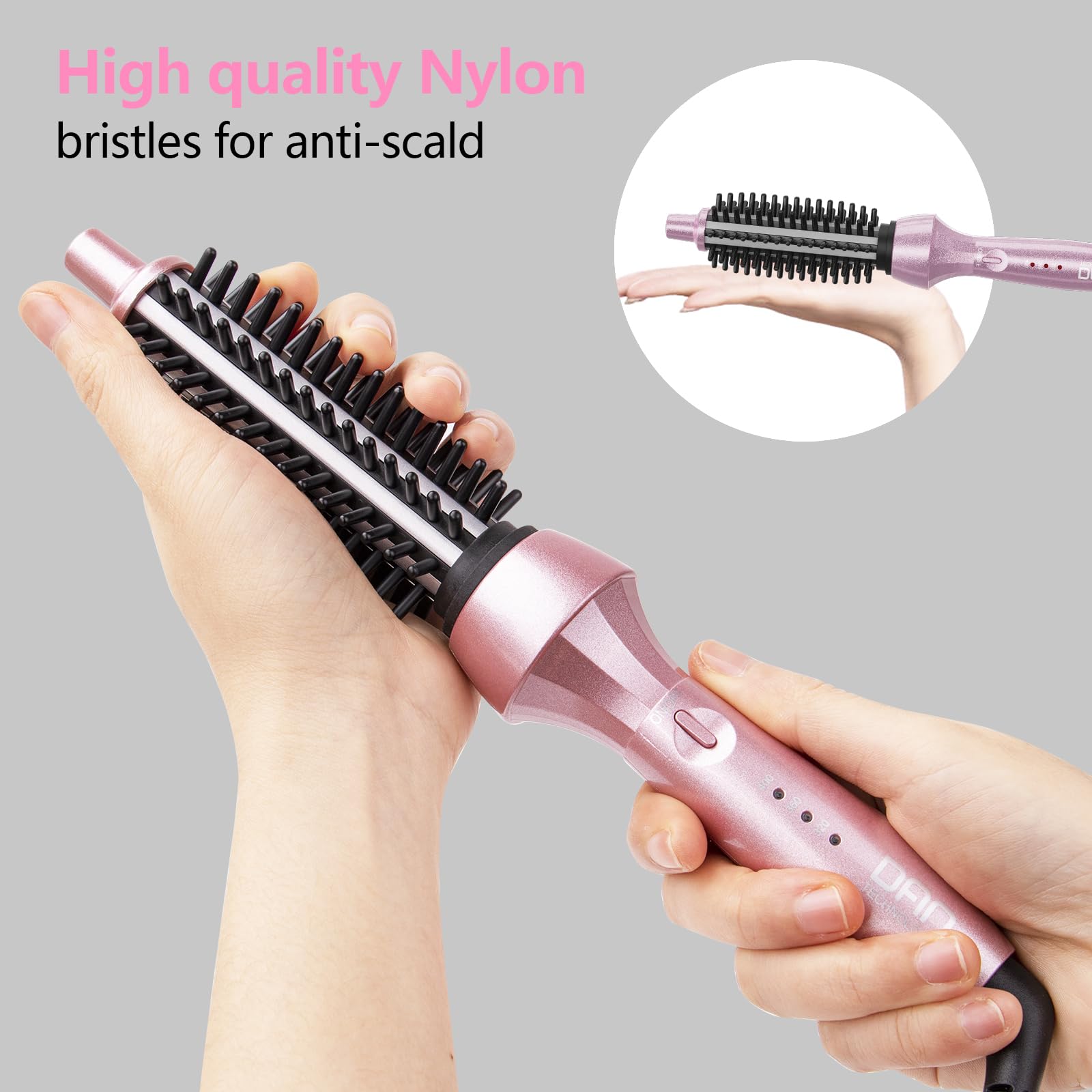 DAN Technology anti-scald bristles close-up for safe styling