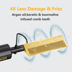 DAN Technology hot comb wig-styling for precise edges on wigs.