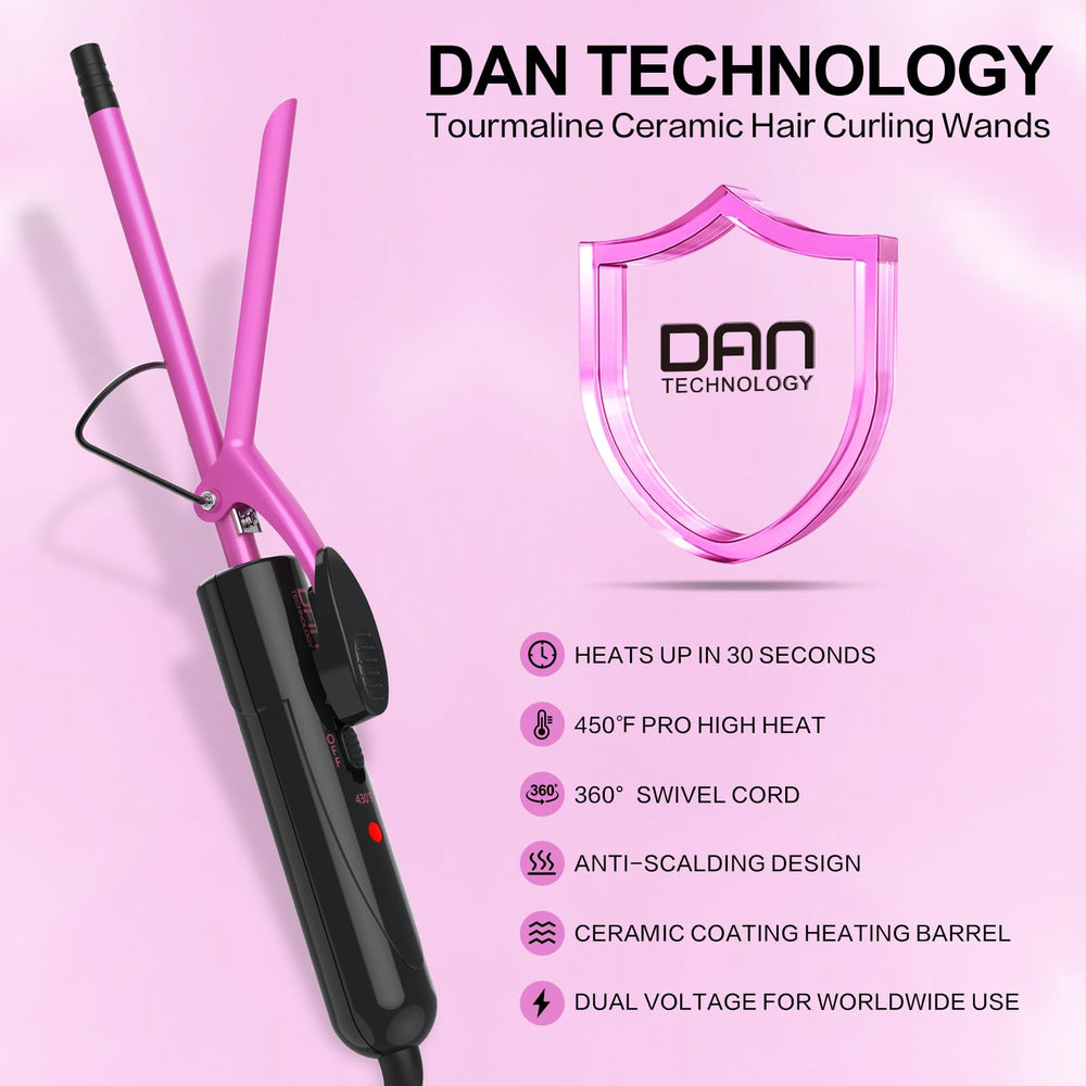 DAN Technology curling wand with 360 swivel cord for easy maneuvering