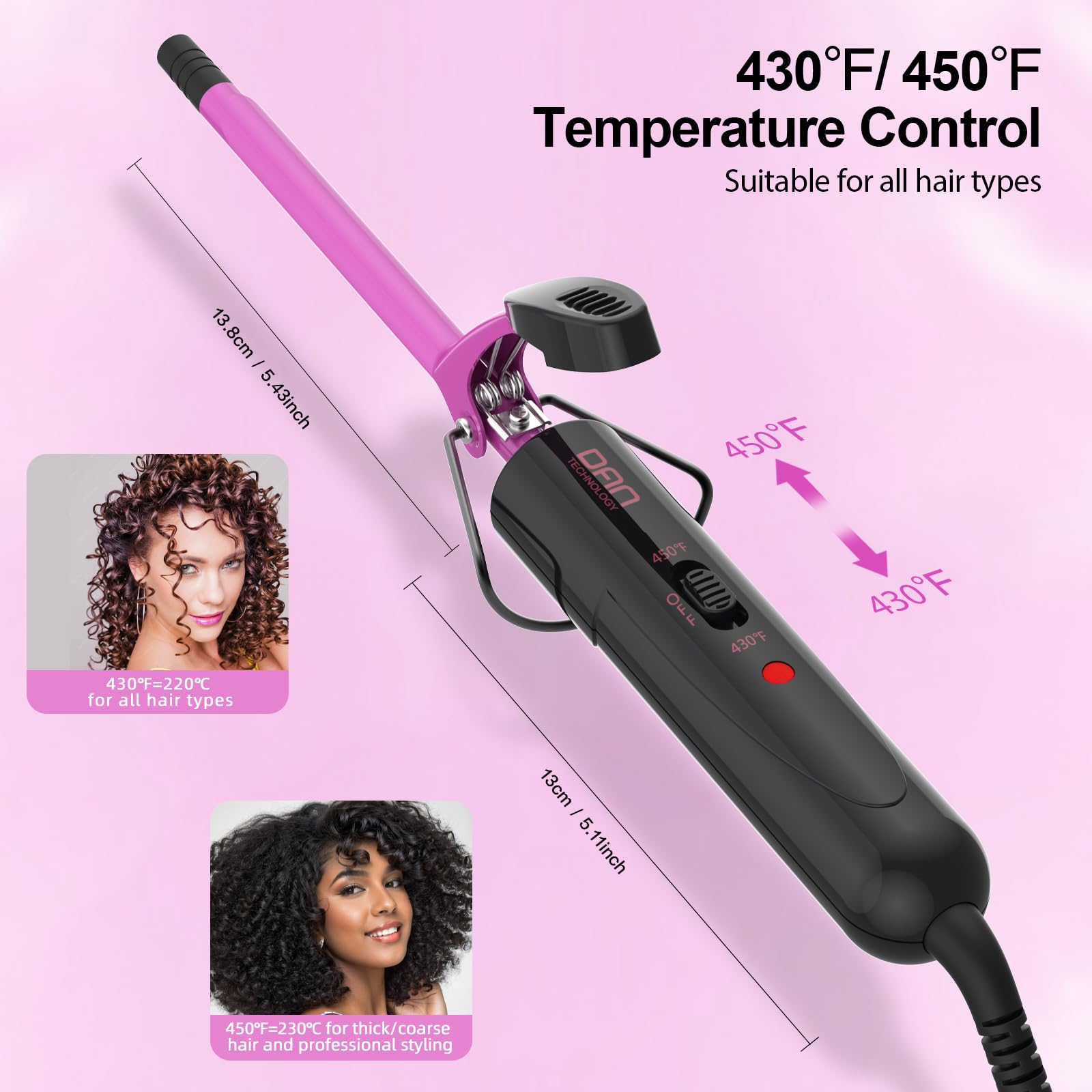 DAN Technology curling wand ceramic coating for smoother curls