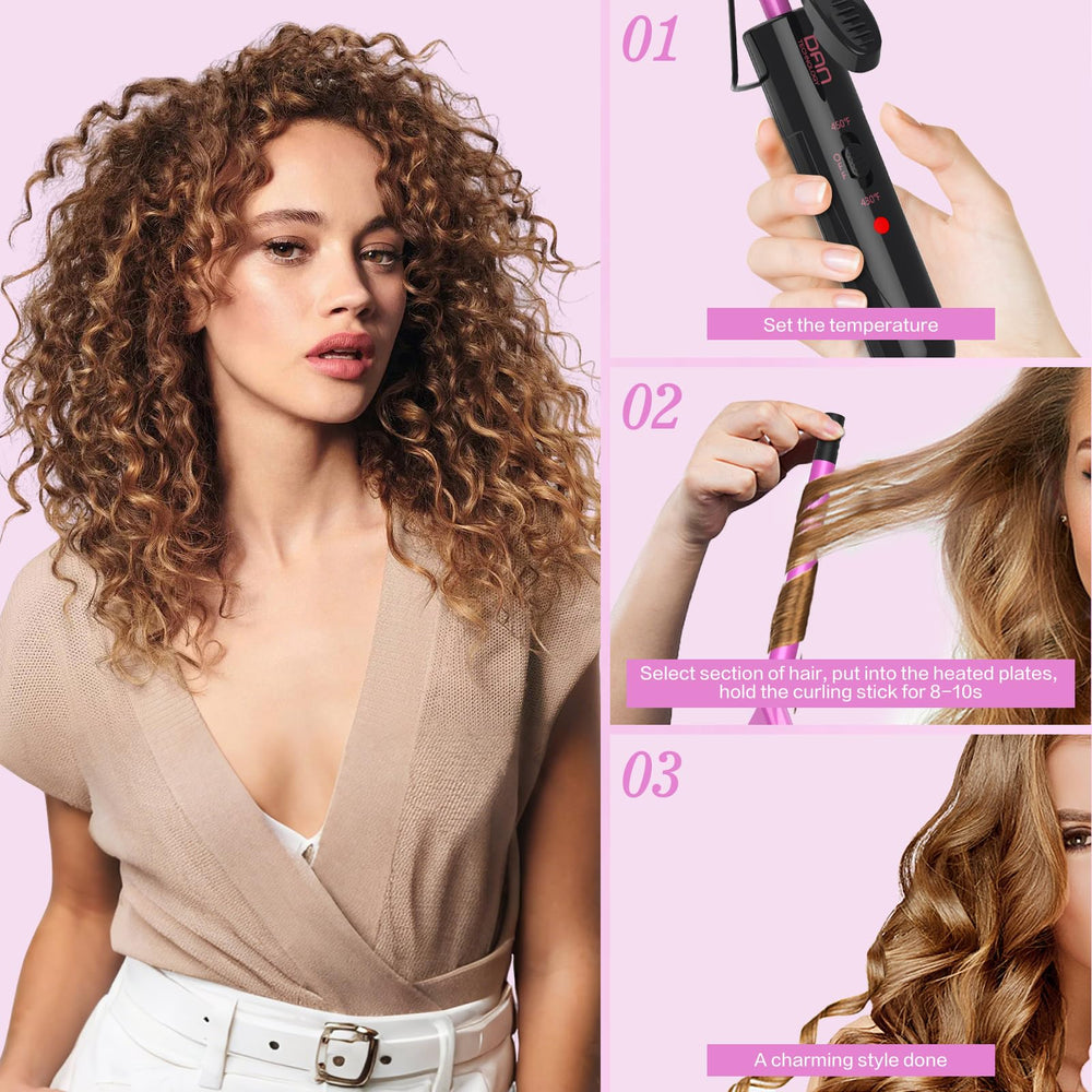 DAN Technology tourmaline ceramic barrel for smooth, frizz-reduced curls