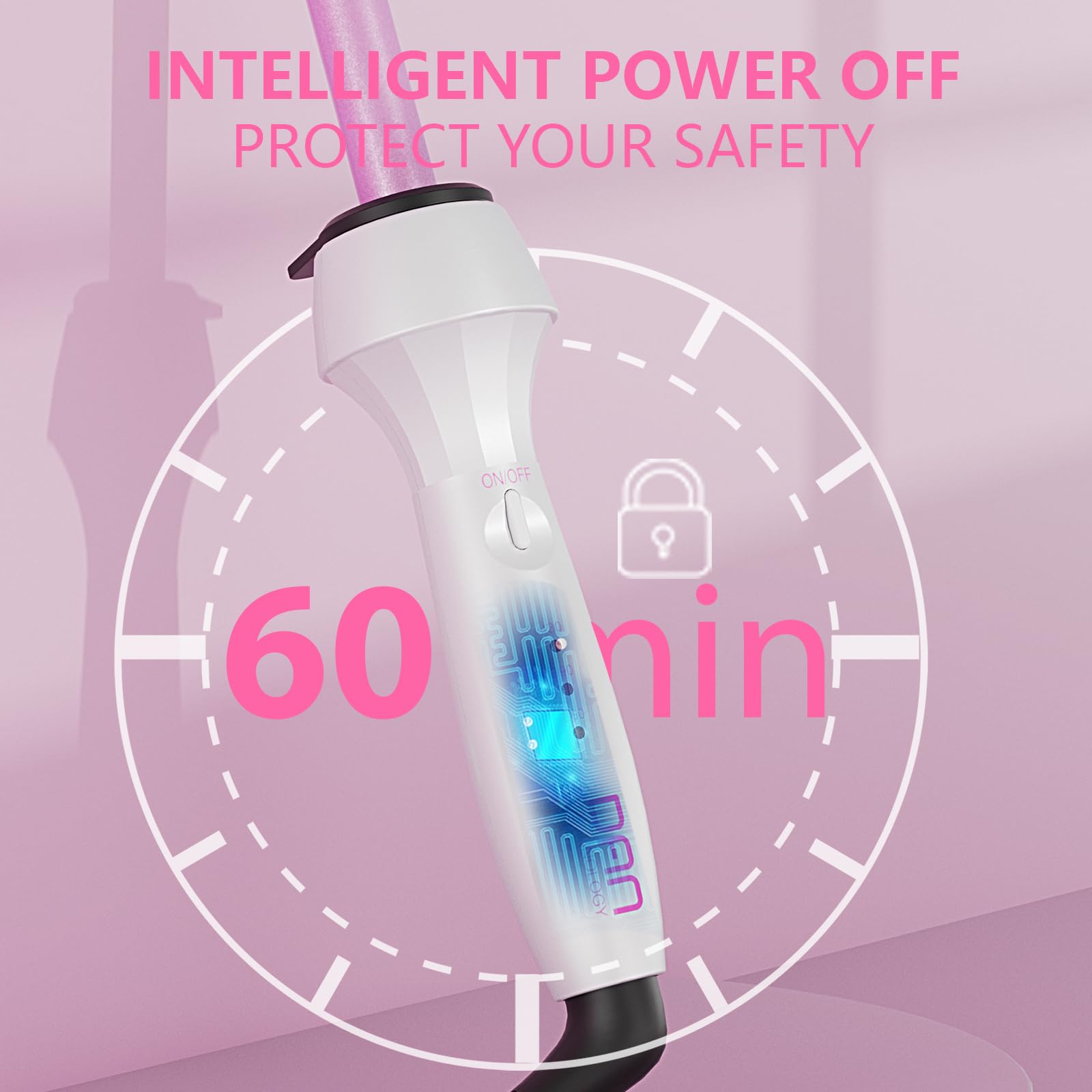 DAN Technology travel-ready curling iron supports 360–430°F for versatile hair textures.
