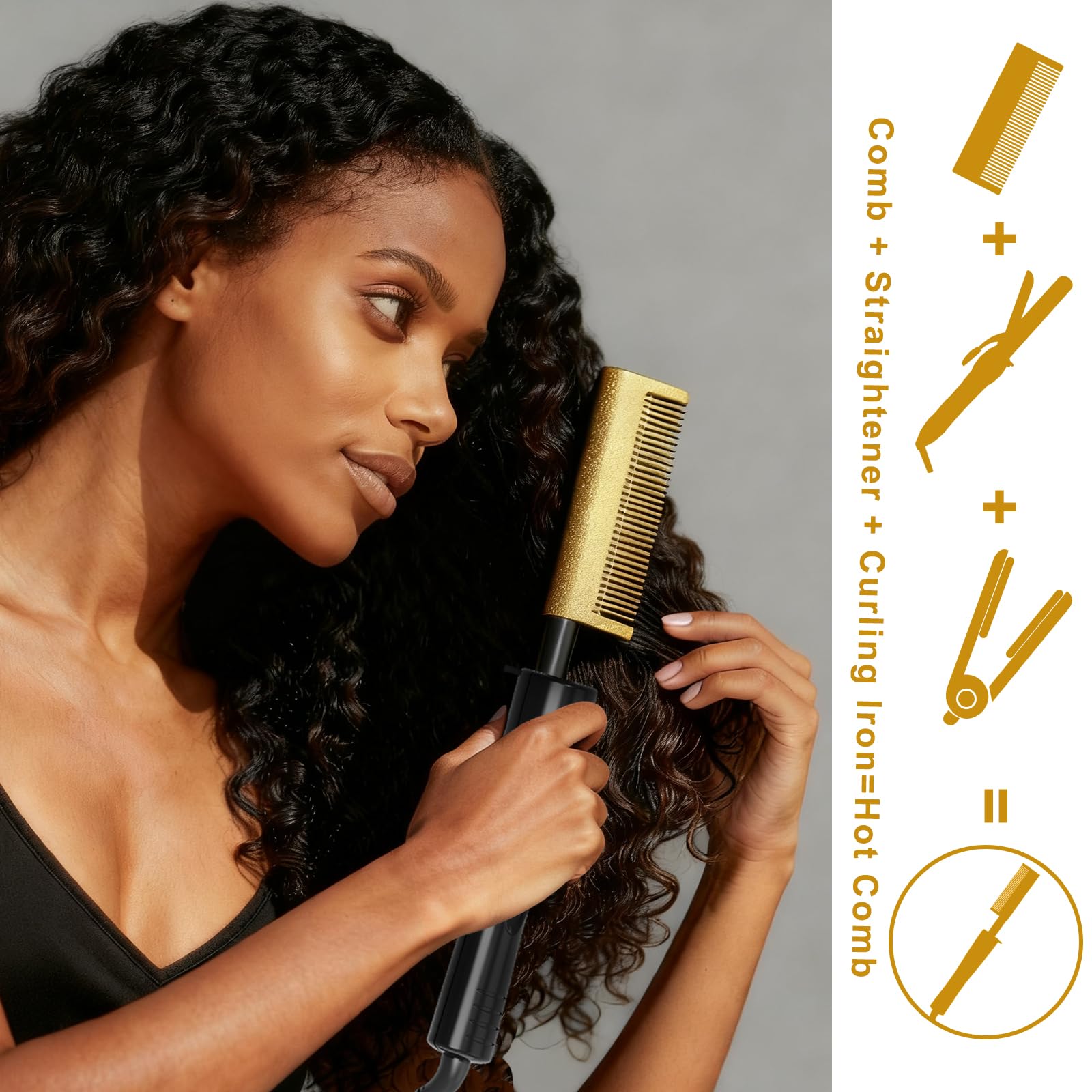 DAN Technology Travel-ready hot comb is ideal for on-the-go looks.