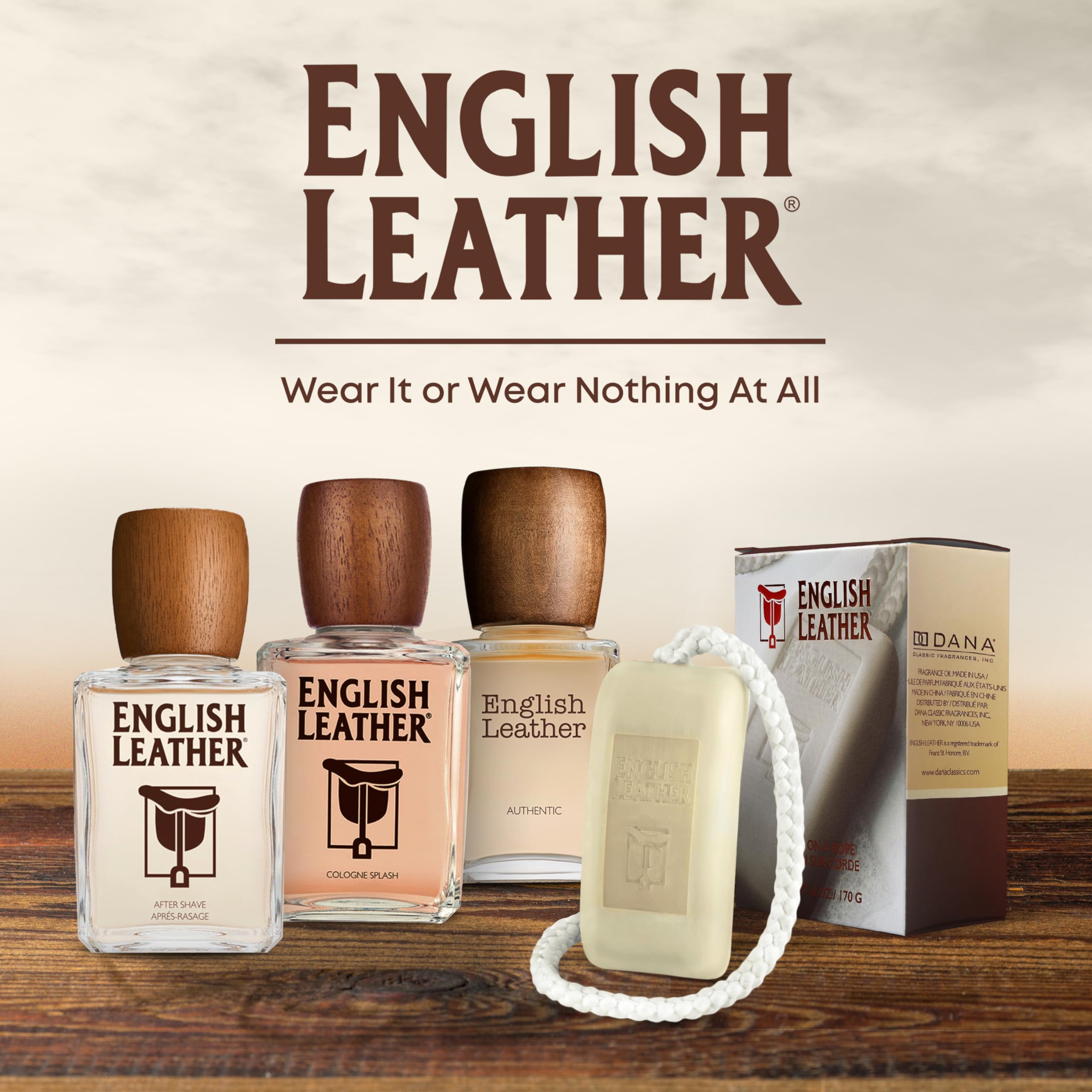 Dana English Leather aftershave travel size bottle ready for journeys