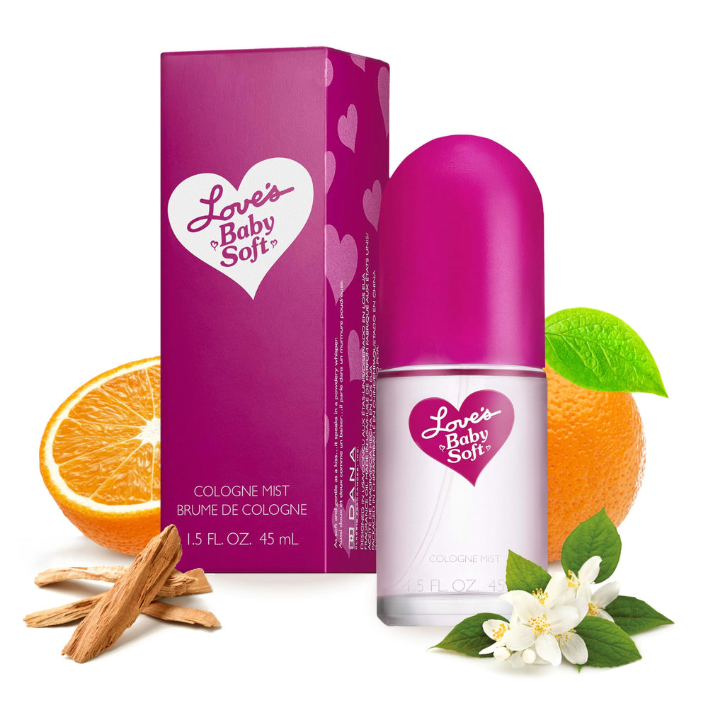 Dana Love's Baby Soft pink bottle for daily freshness and nostalgia