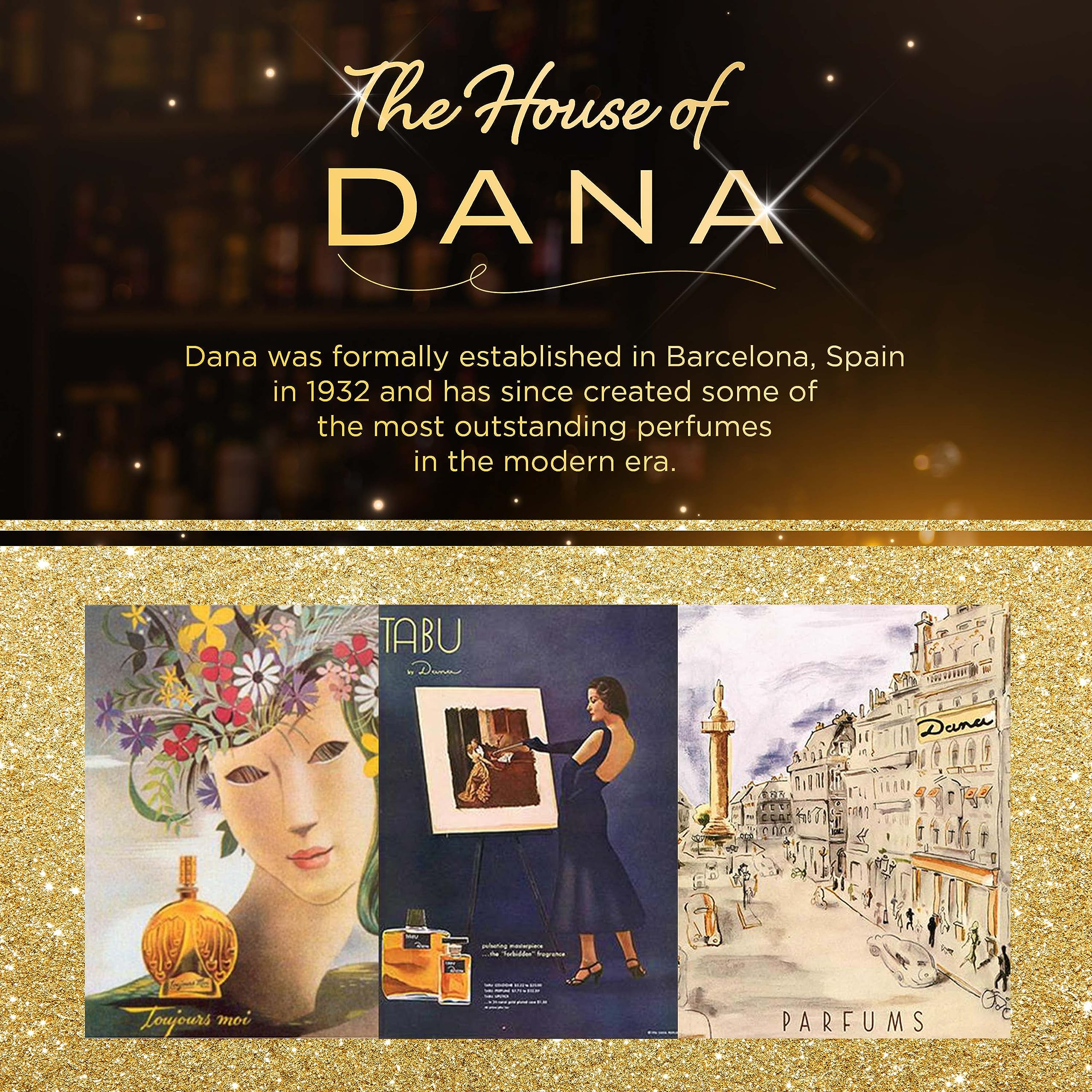 Dana Toujours Moi bottle neck detail hints at delicate fragrance notes.