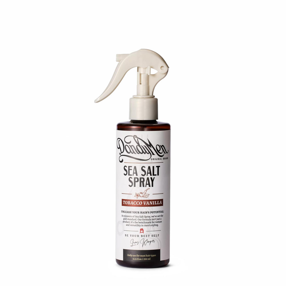 DandyMen Sea Salt Spray muestra textura natural para un look playero.