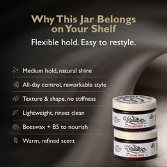 DandyMen Styling Paste hands applying demonstrates easy distribution for smooth, flexible styling.