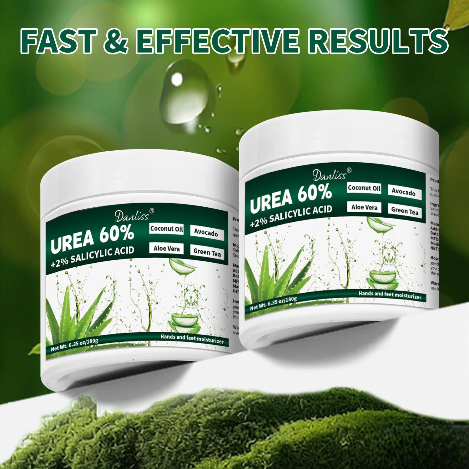 Danliss Crema Urea 60% con aloe vera y árbol de té para cuidado diario.