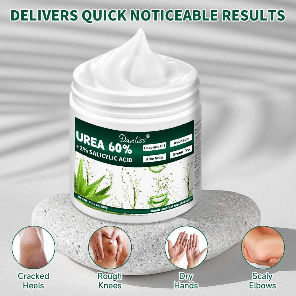 Danliss Crema Urea 60% para rodillas y codos con piel seca.