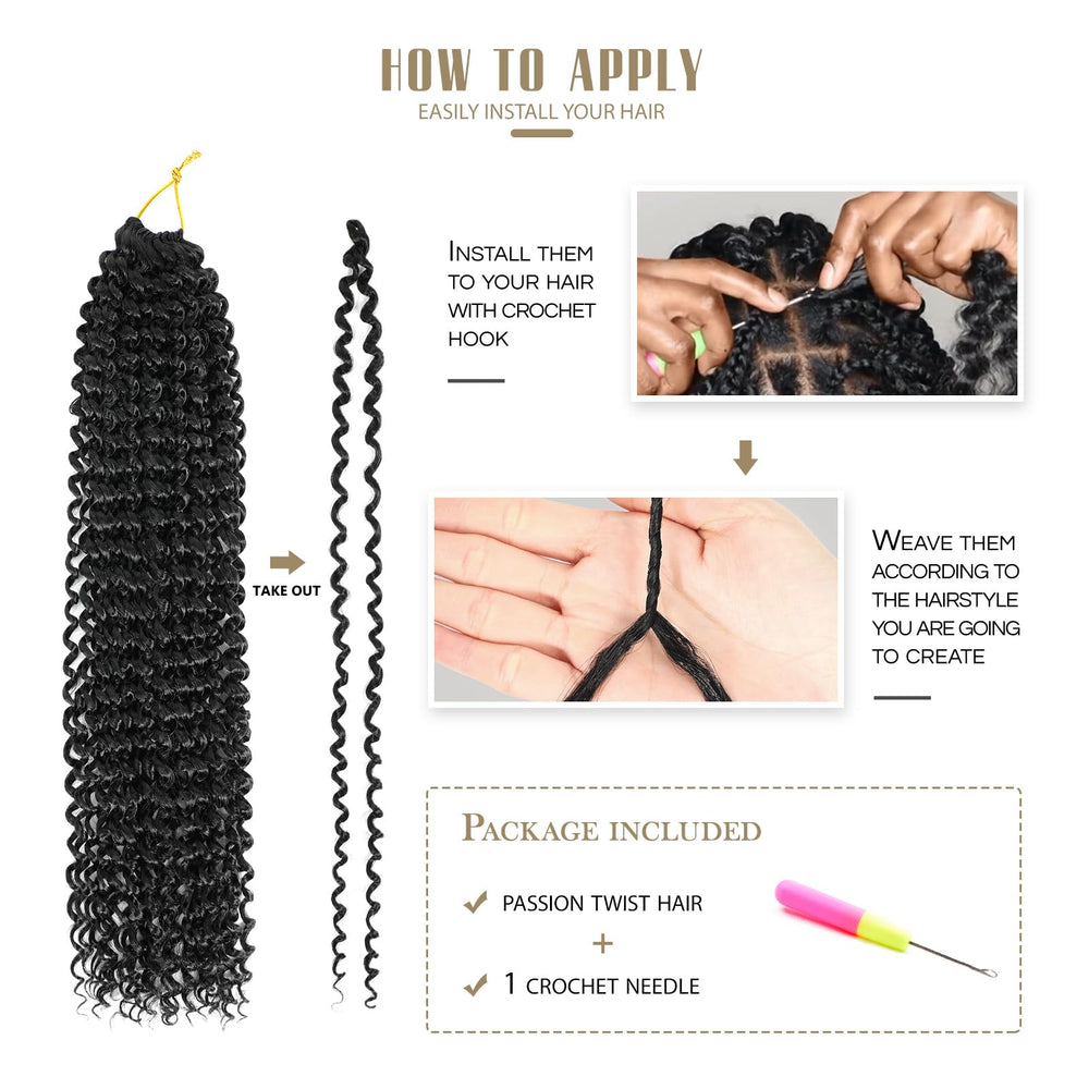 Dansama Passion Twist 18in crochet needle included for quick installation