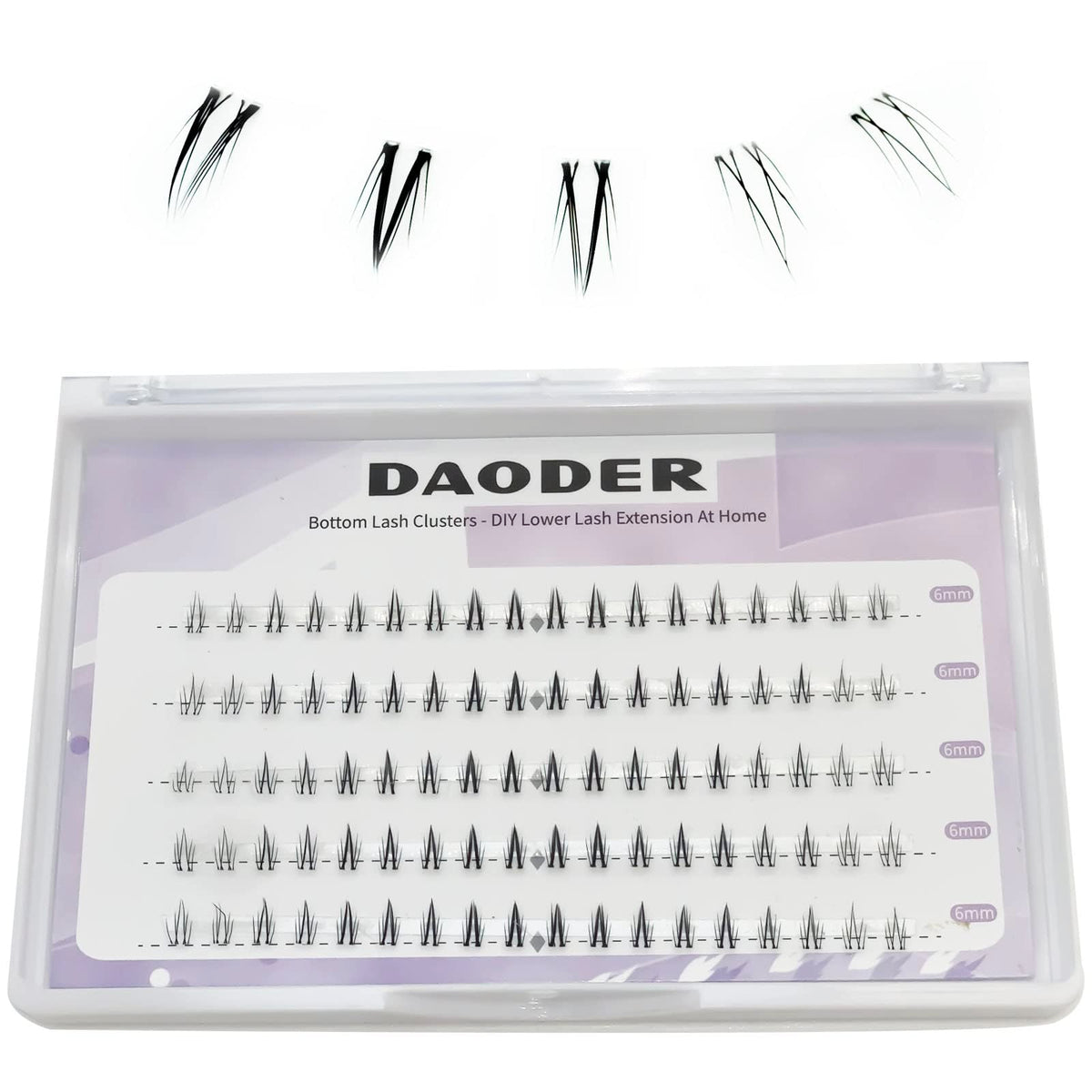 DAODER bottom lash clusters tray view for DIY extensions