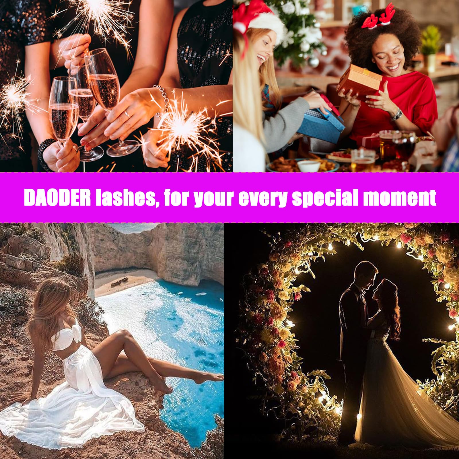 DAODER festive lashes for Christmas or special occasions.
