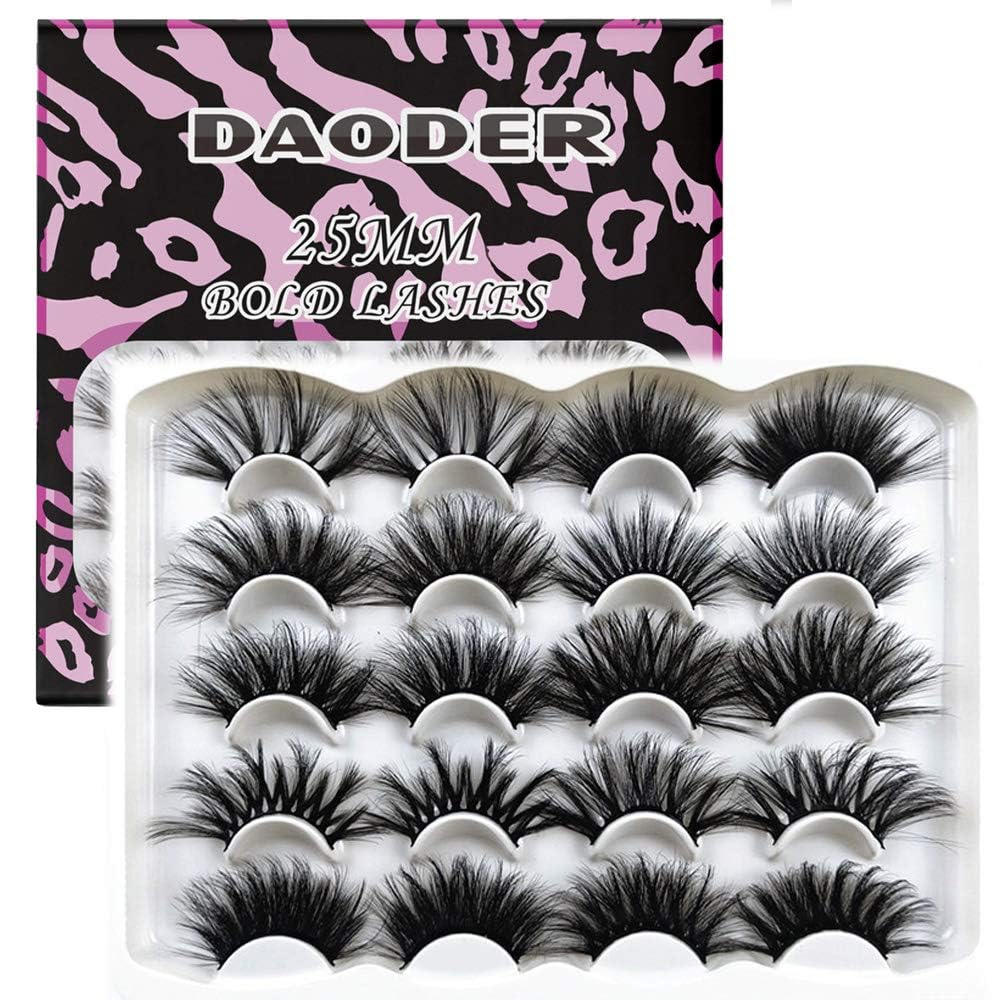 DAODER false eyelashes 25mm dramatic fluff for bold eyes.