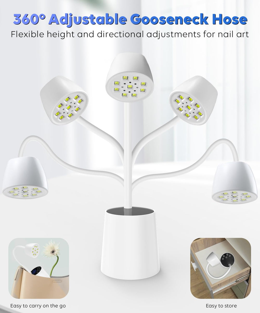 DAQVQ UV nail lamp desk-light function, doubles as a bright desk lamp.