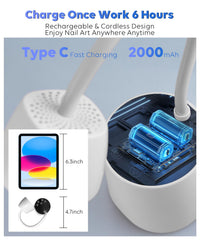 DAQVQ UV nail lamp gooseneck angle, flexible positioning for even curing.
