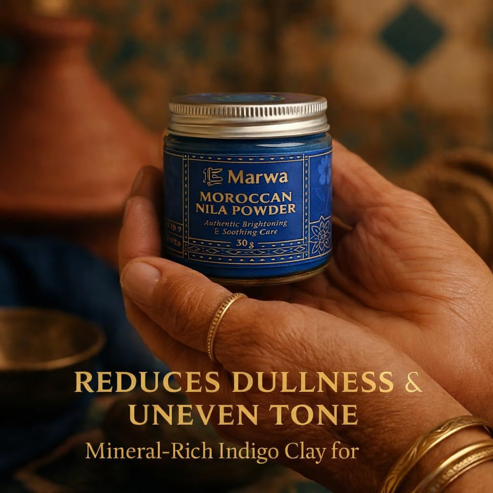 Dar Marwa Nila polvo mezcla con agua de rosas para ritual de belleza