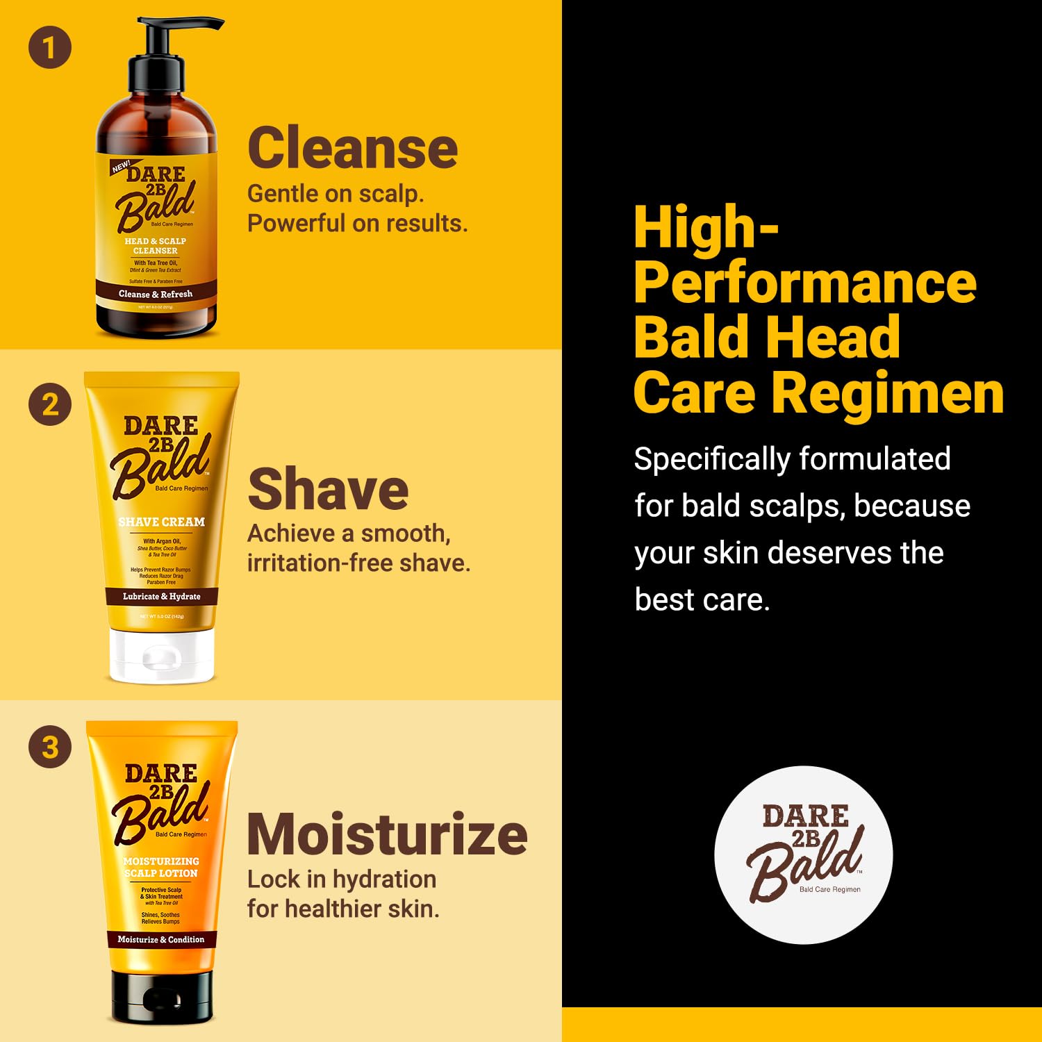 Sleek Dare 2B Bald 5.0 oz packaging on display