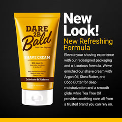 Razor gliding over smooth skin with Dare 2B Bald cream