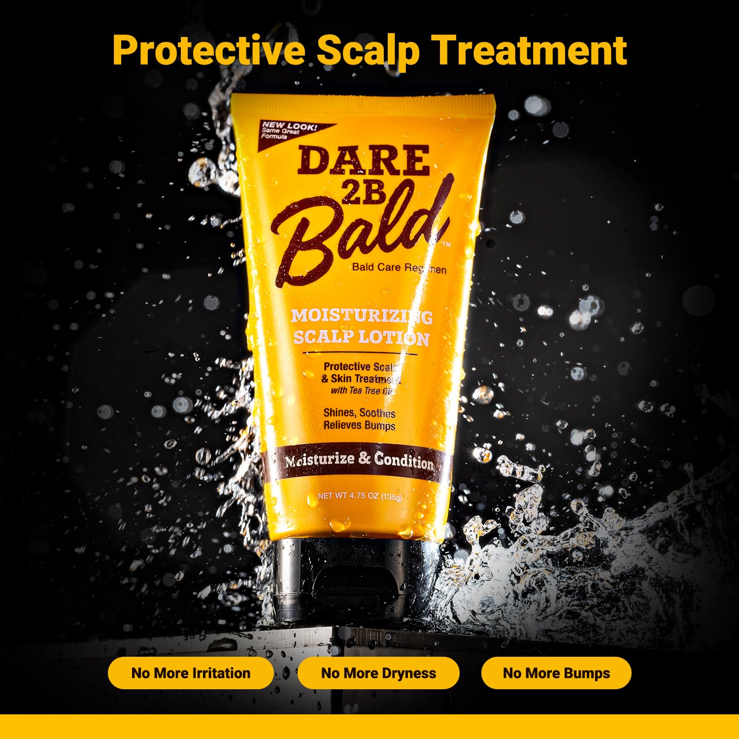 Dare 2B Bald moisturized scalp close-up with gentle sheen