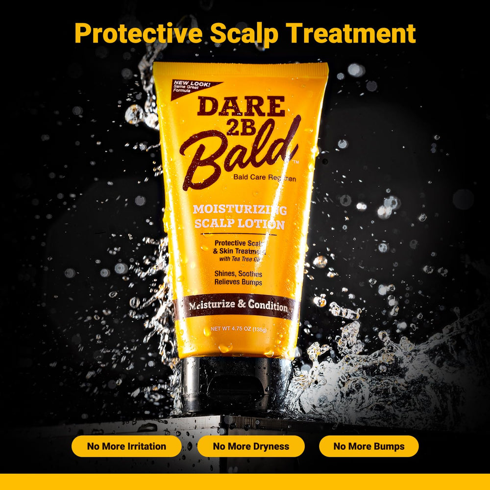 Dare 2B Bald moisturized scalp close-up with gentle sheen