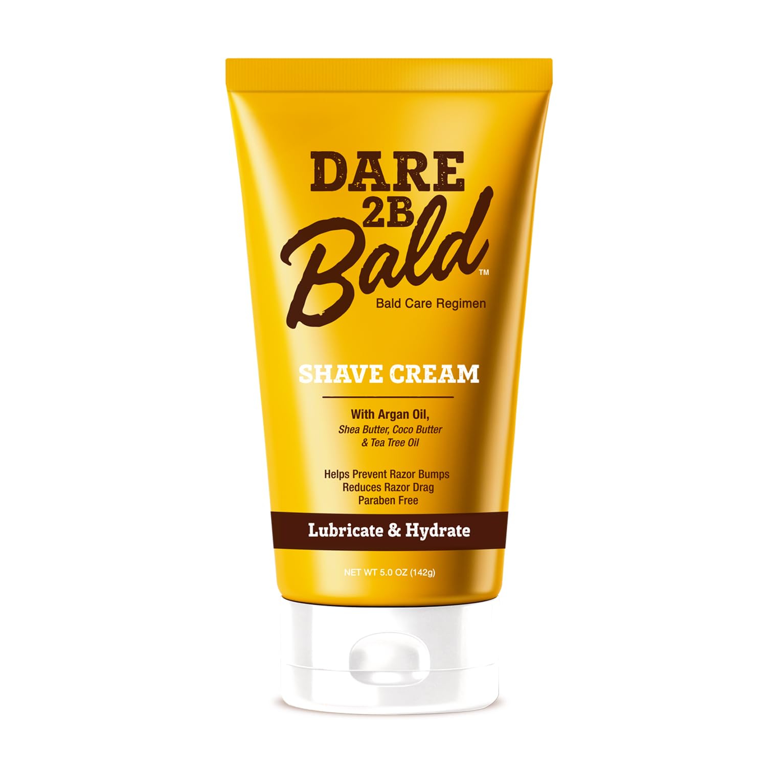 Dare 2B Bald shaving cream applied on bald scalp for a smooth shave