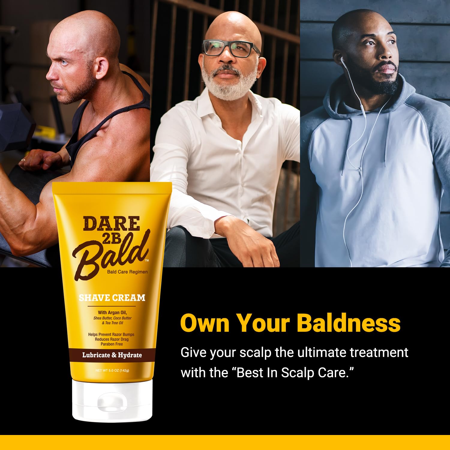 Dare 2B Bald after-shave look with refreshed, soft-skin scalp