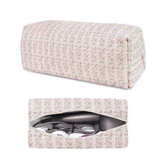 Dark Swan hair tools travel bag in pink quilted floral design for organized packing