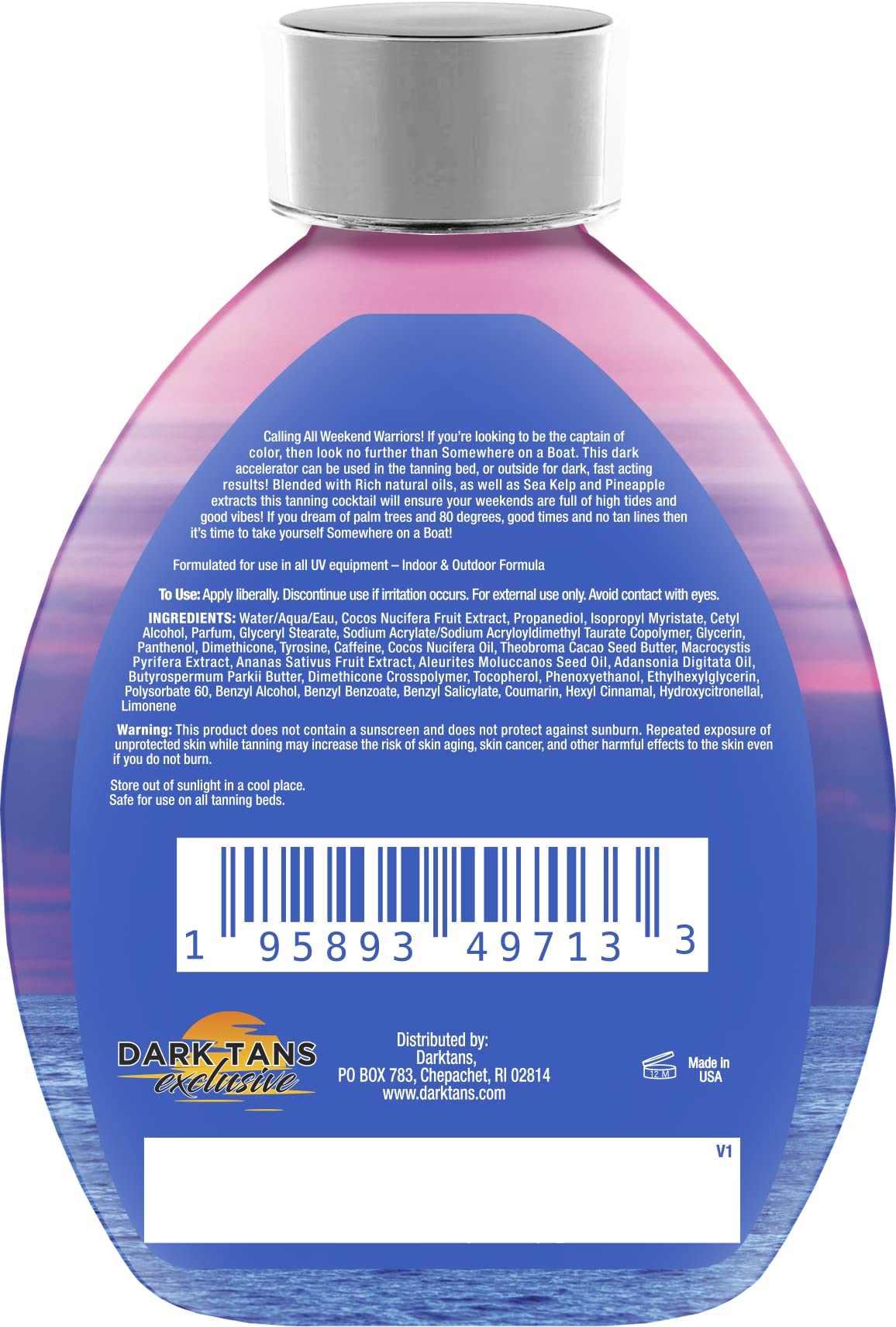 DARK TANS EXCLUSIVE coconut oil kukui nut oil pineapple ingredients close-up for skin nourishment during tanning
