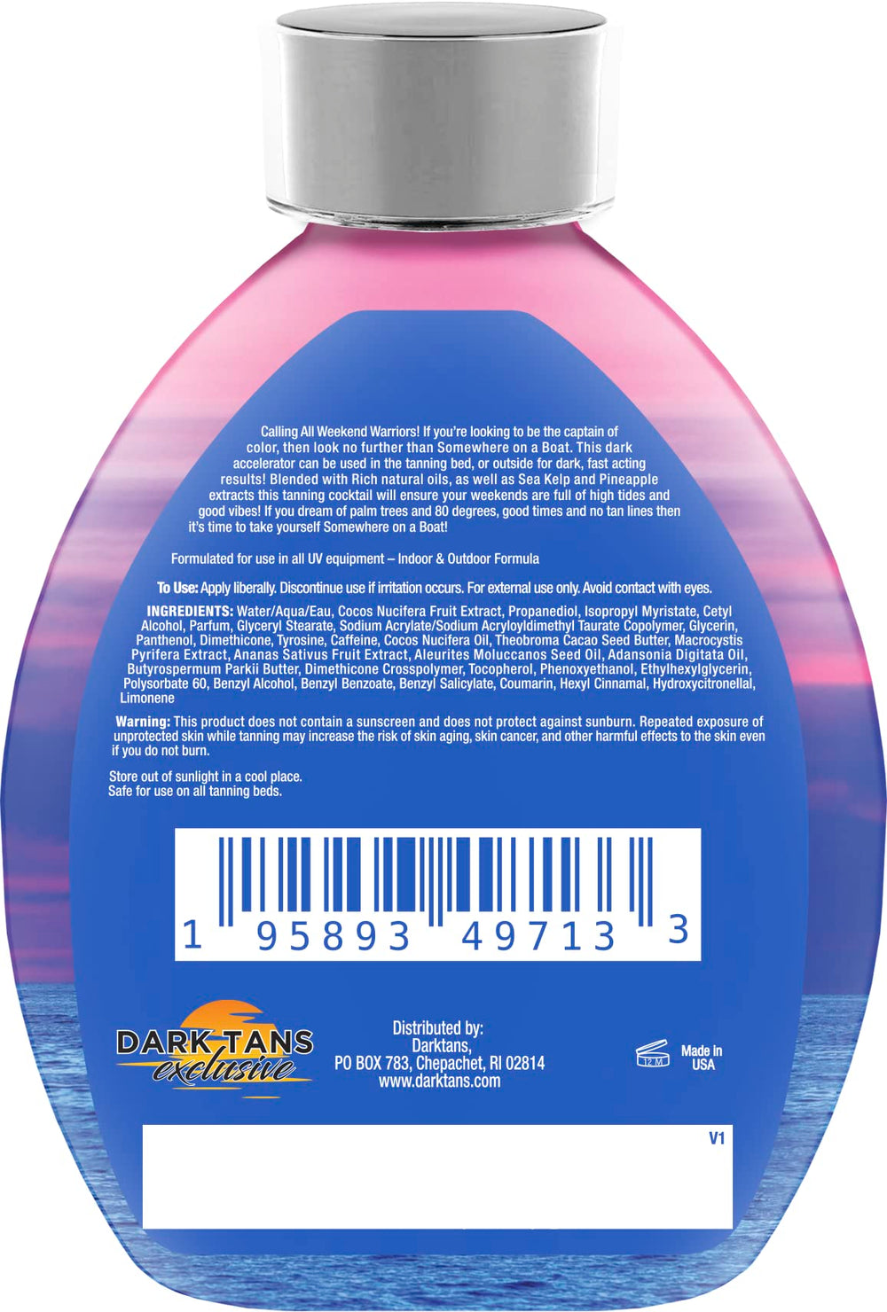 DARK TANS EXCLUSIVE coconut oil kukui nut oil pineapple ingredients close-up for skin nourishment during tanning