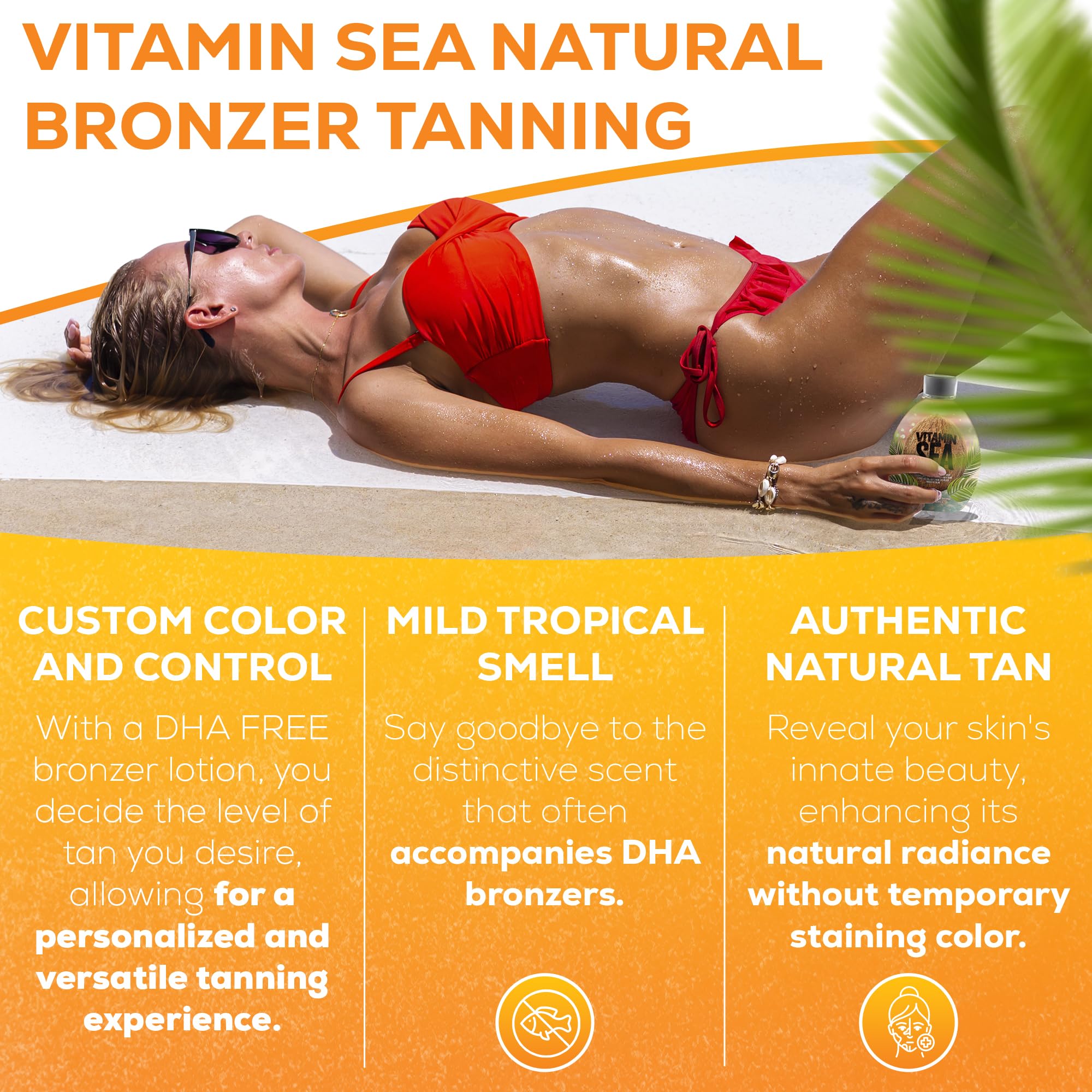DARK TANS EXCLUSIVE Vitamin Sea Bronceador, empaque de 13,5 oz para dosificación fácil.