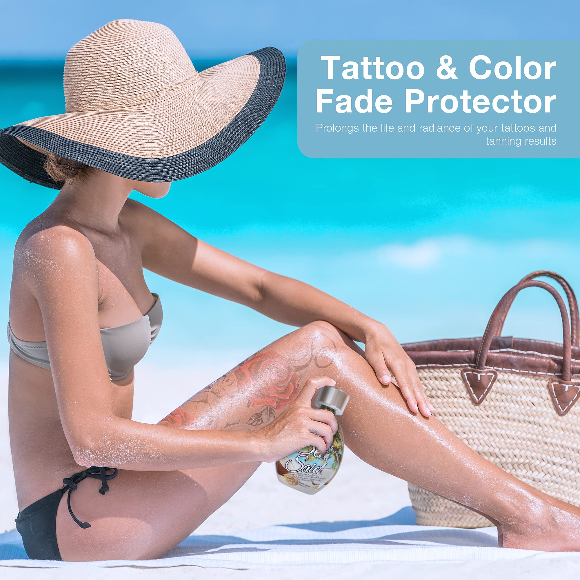 Dark Tans Exclusive no bronzer formula label communicates clean, natural color.