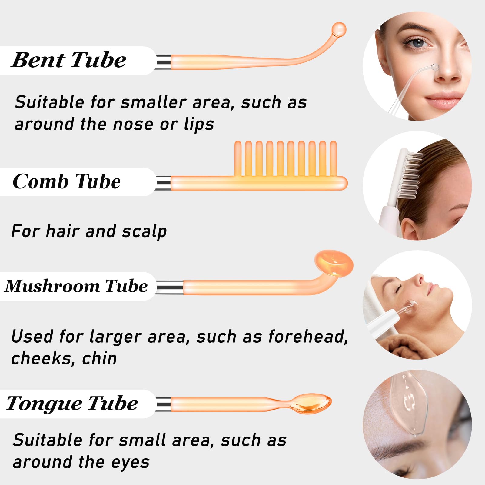 DARSONVAL high frequency facial wand in use shows easy one-handed operation during routine.