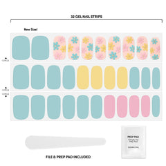 Aplicación rápida de tiras gel sobre uñas limpias y preparadas.