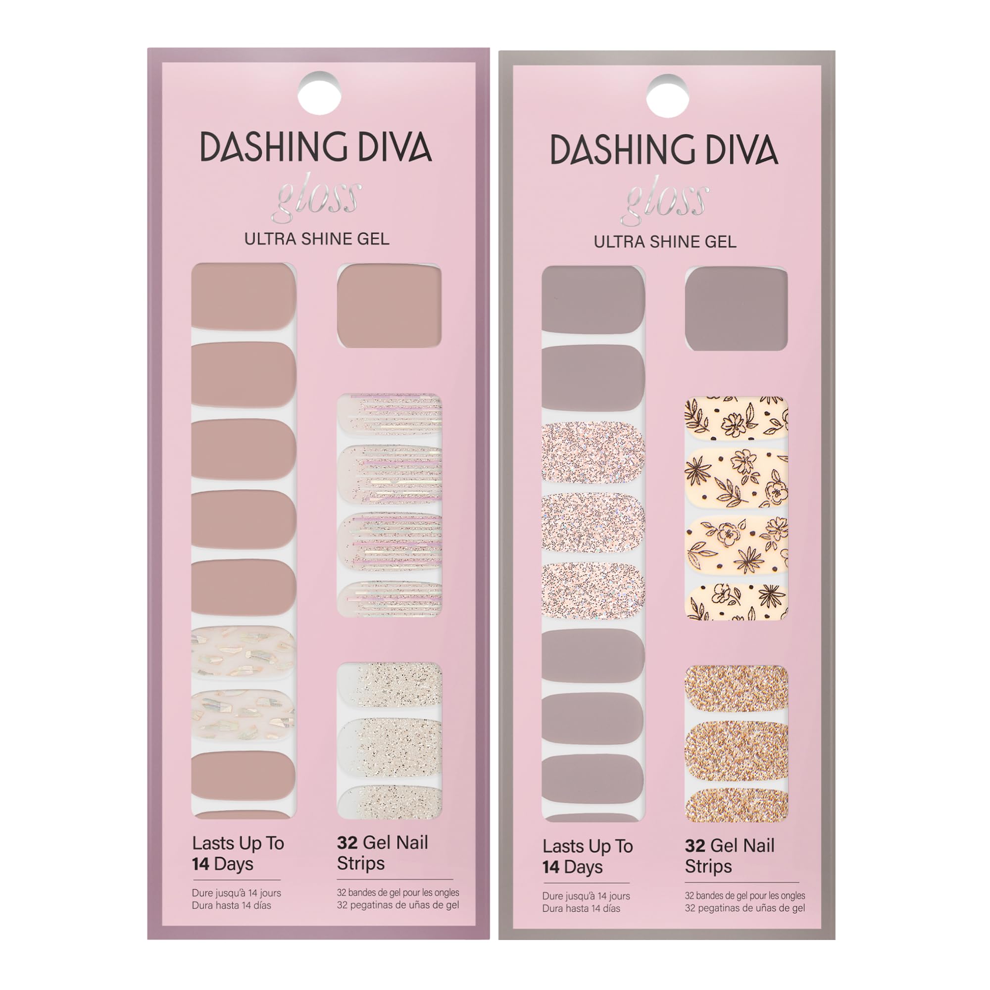 Resultado final brillante con tiras gel de Dashing Diva