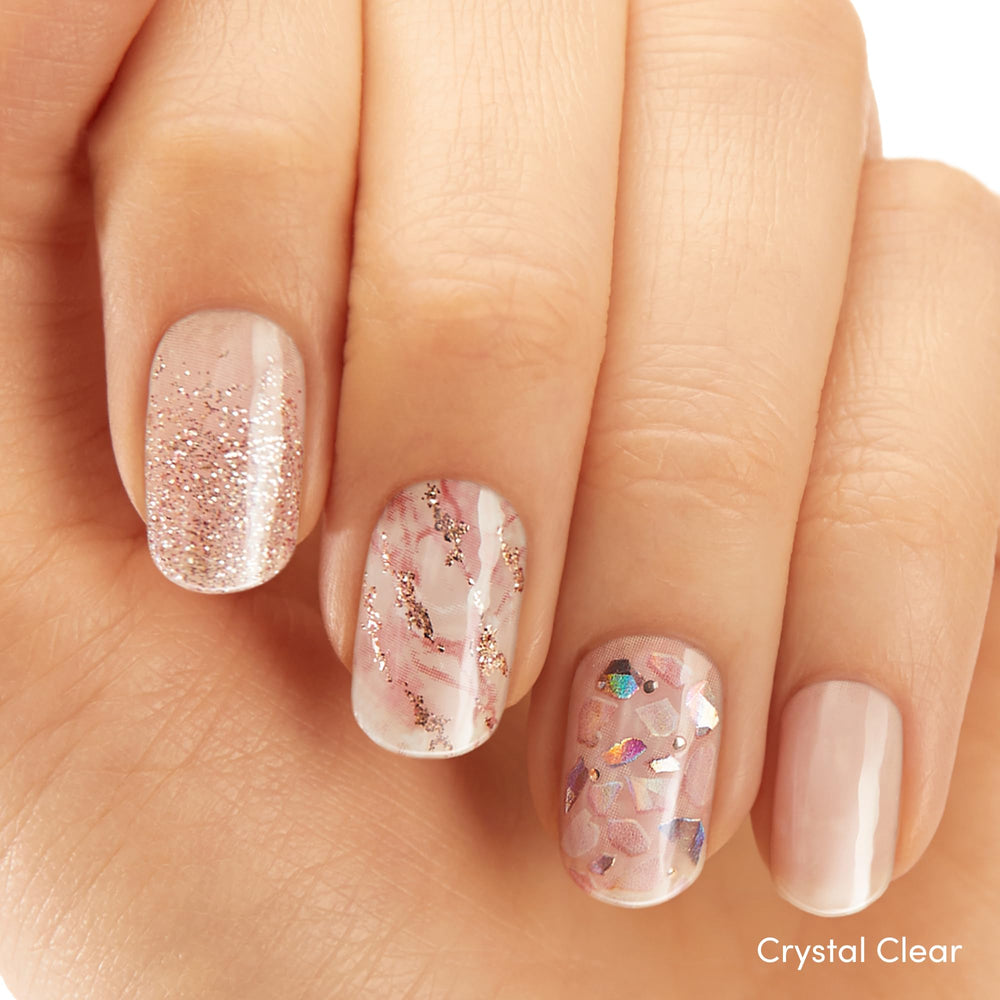 Dashing Diva Crystal Claro tiras de gel con brillo profesional en casa.