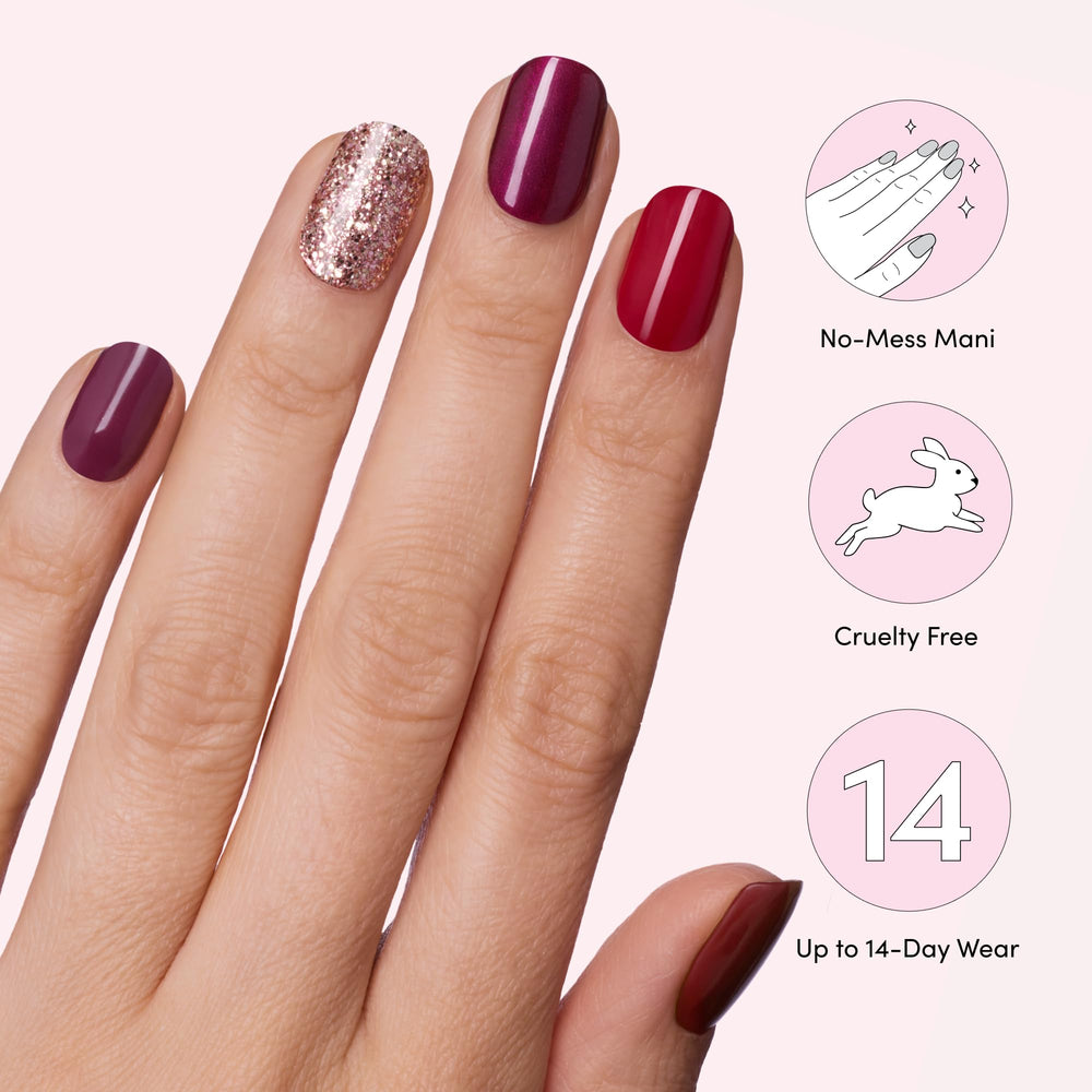 Vegan, cruelty-free Dashing Diva Gloss best-of-reds packaging highlights clean beauty.