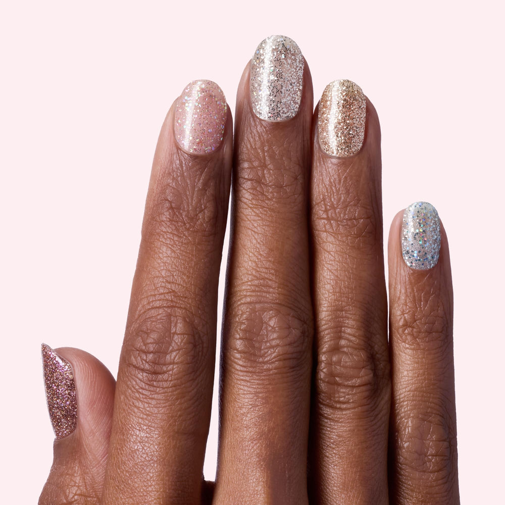 Dashing Diva Gloss Nail Strips close-up on nails show glossy finish