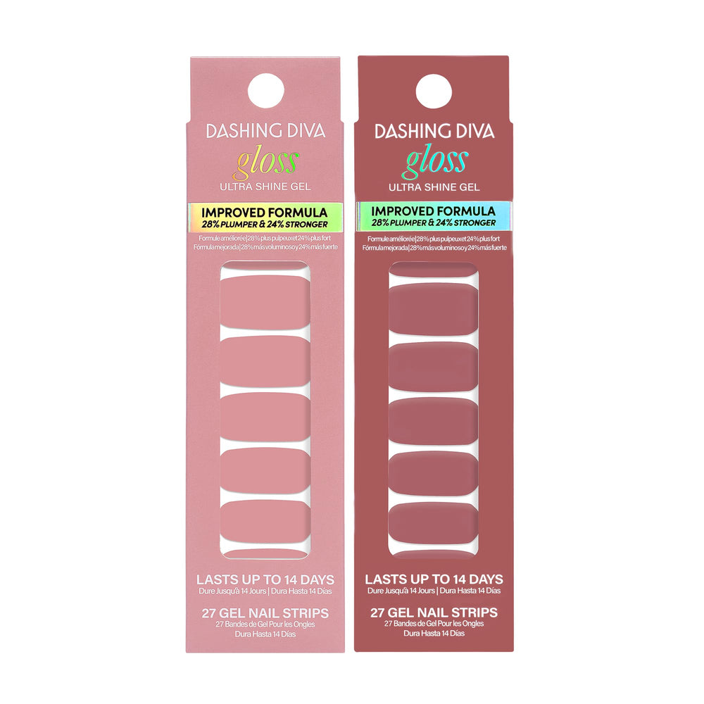 Dashing Diva Gloss Nail Strips Desert Neutrals Kitten Set para un look neutro duradero