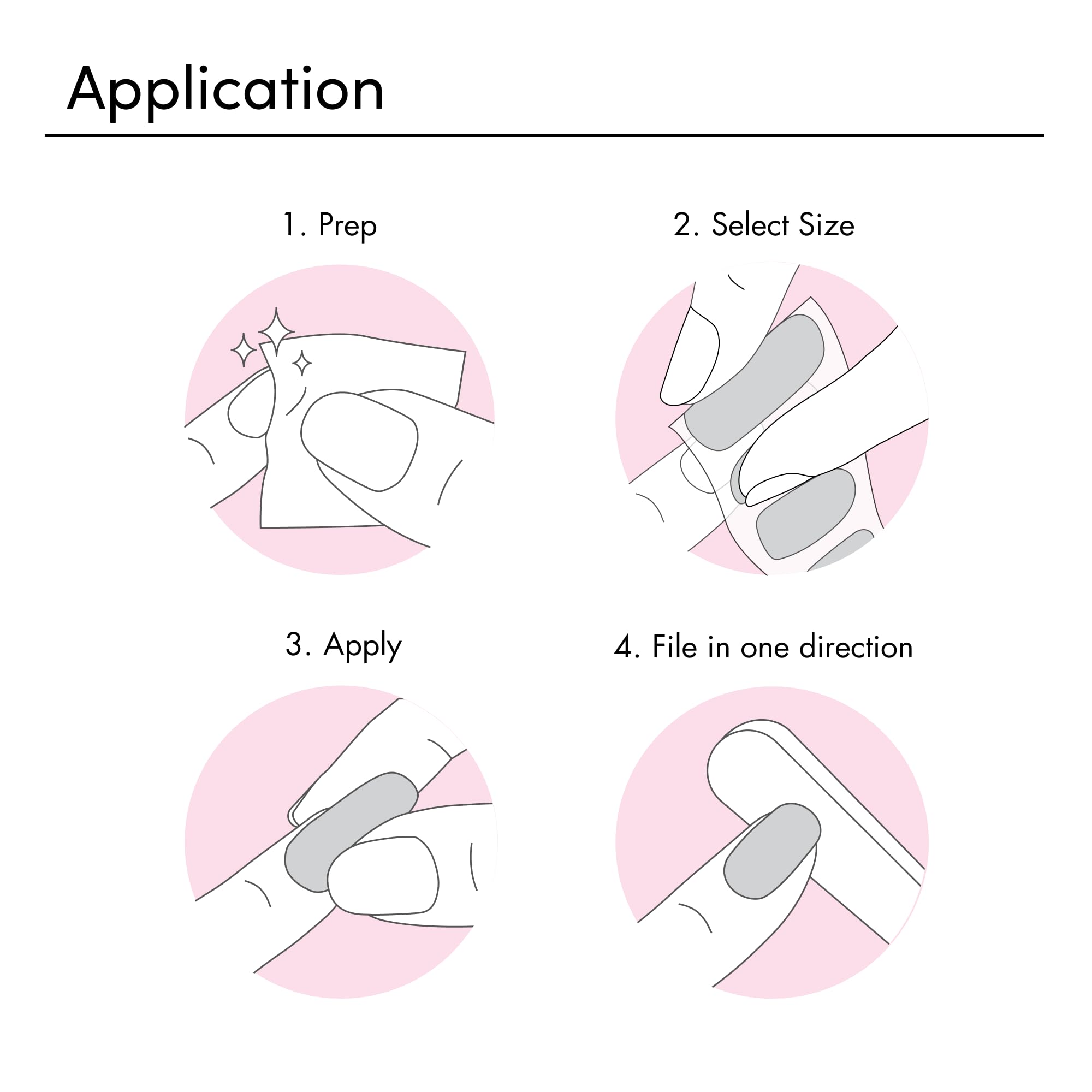 Instruction sheet layout for Dashing Diva Gloss Nail Strips