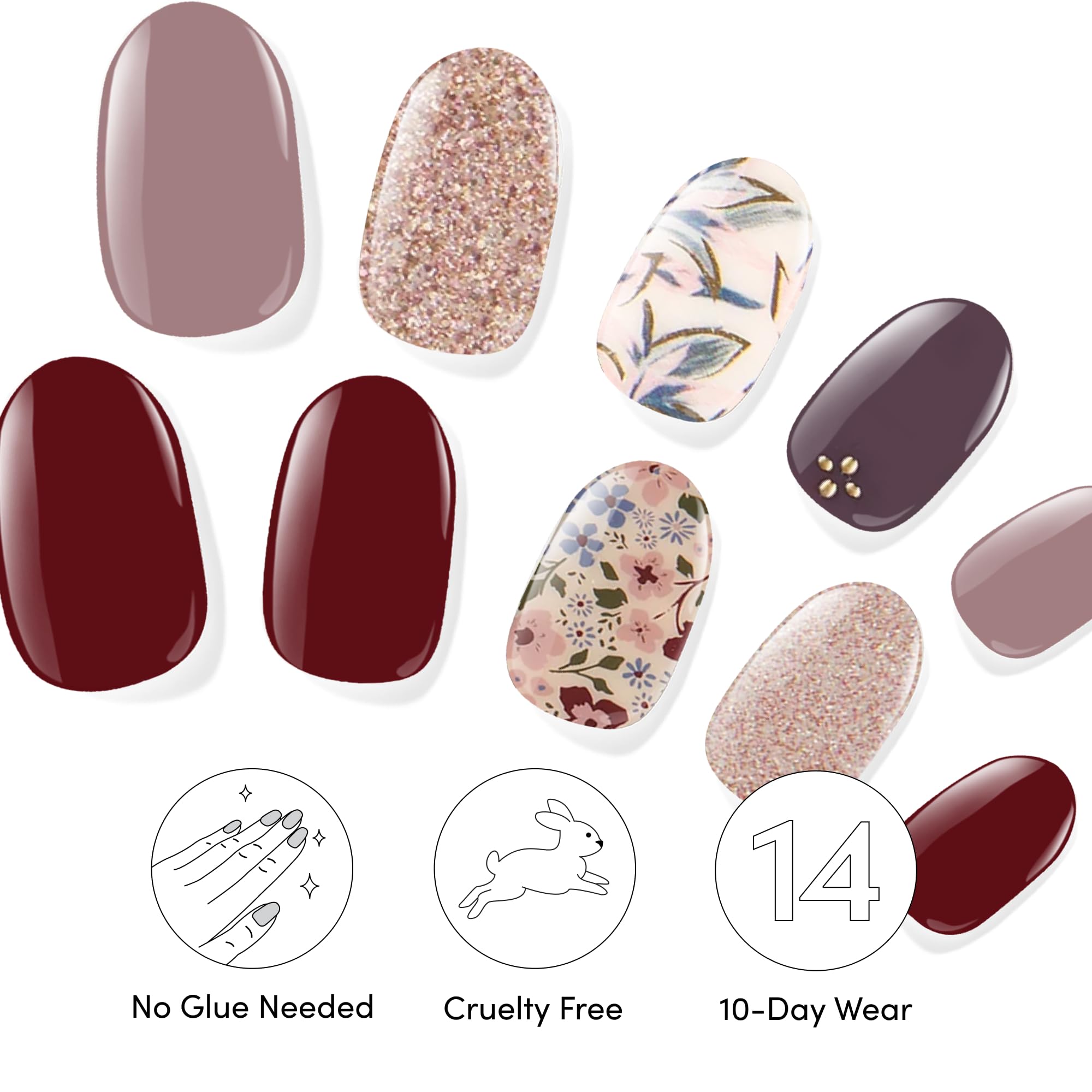 Dashing Diva libre de UV, tiras de gel sin secado requerido.