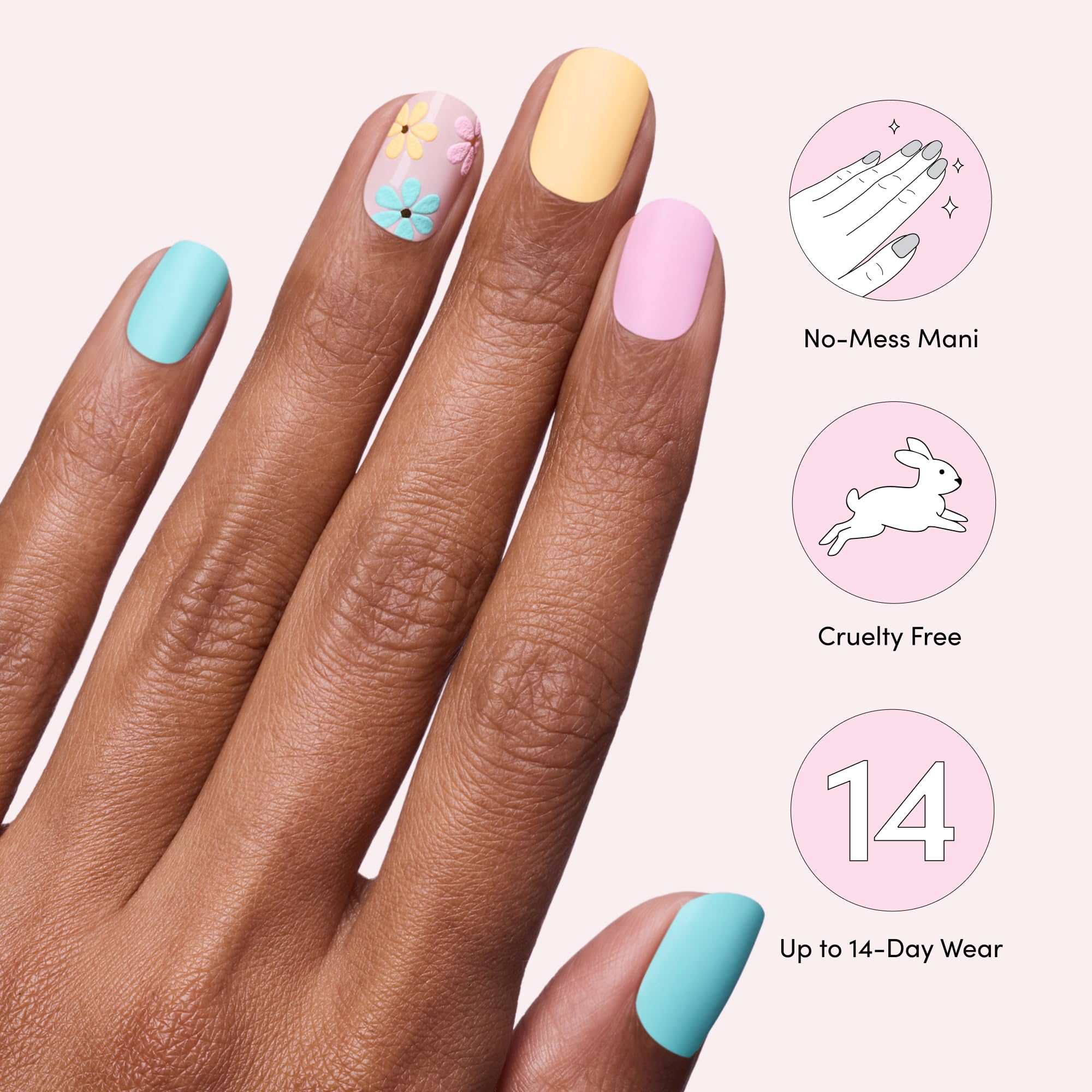 Uñas con acabado gel brillante y duradero tras la aplicación.