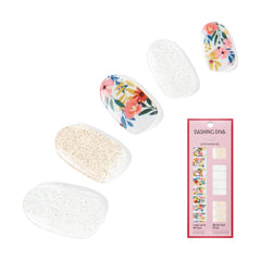Dashing Diva Wallflower Frenzy: tiras gel brillo base para uñas con acabado brillante.