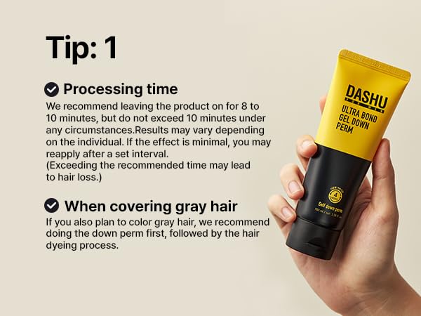DASHU Gel Down Perm usa ingredientes herbales para cuidar el cabello.